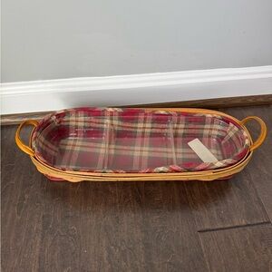 Plaid Woven Basket with Handles